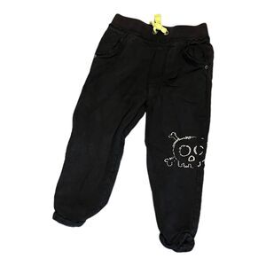 Koala Kik Boys Black Casual Joggers Skull and Cross Bones Size 3T